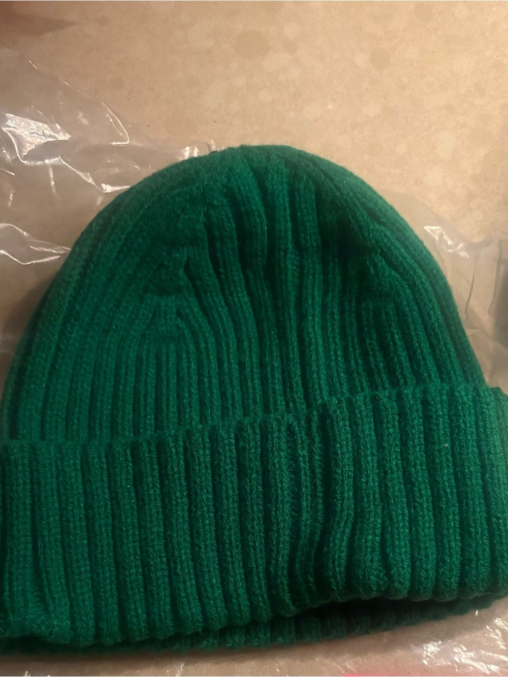 Starbucks Green Ribbed Beanie Hat with White Logo Patch - Picture 2 of 3